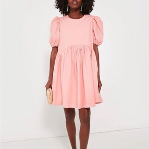 Tuckernuck HYACINTH HOUSE Coral Pink Allie Puff Sleeve Babydoll mini dress xs